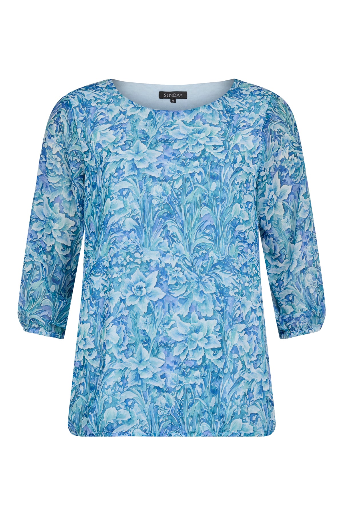 6059/6514 Long Sleeve Chiffon Top Blue