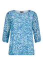 6059/6514 Long Sleeve Chiffon Top Blue