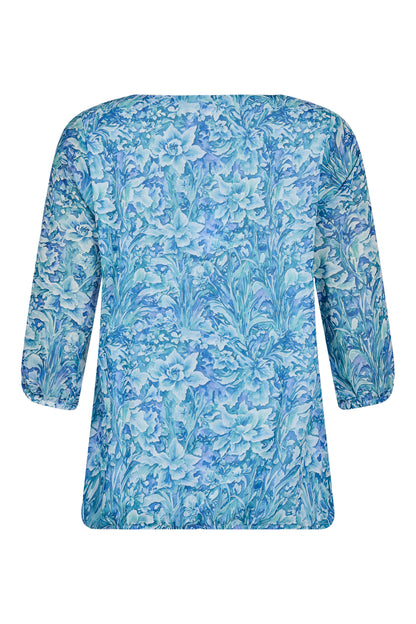 6059/6514 Long Sleeve Chiffon Top Blue