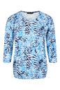 6062/6512 Elastic Bottom Print 3/4 Slve Blue
