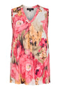 6072/6518 Sleeveless Print Top Pink/Orange