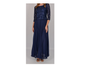 61191 Maxi Glitz Top Acc Pleat 3/4 Slve Navy