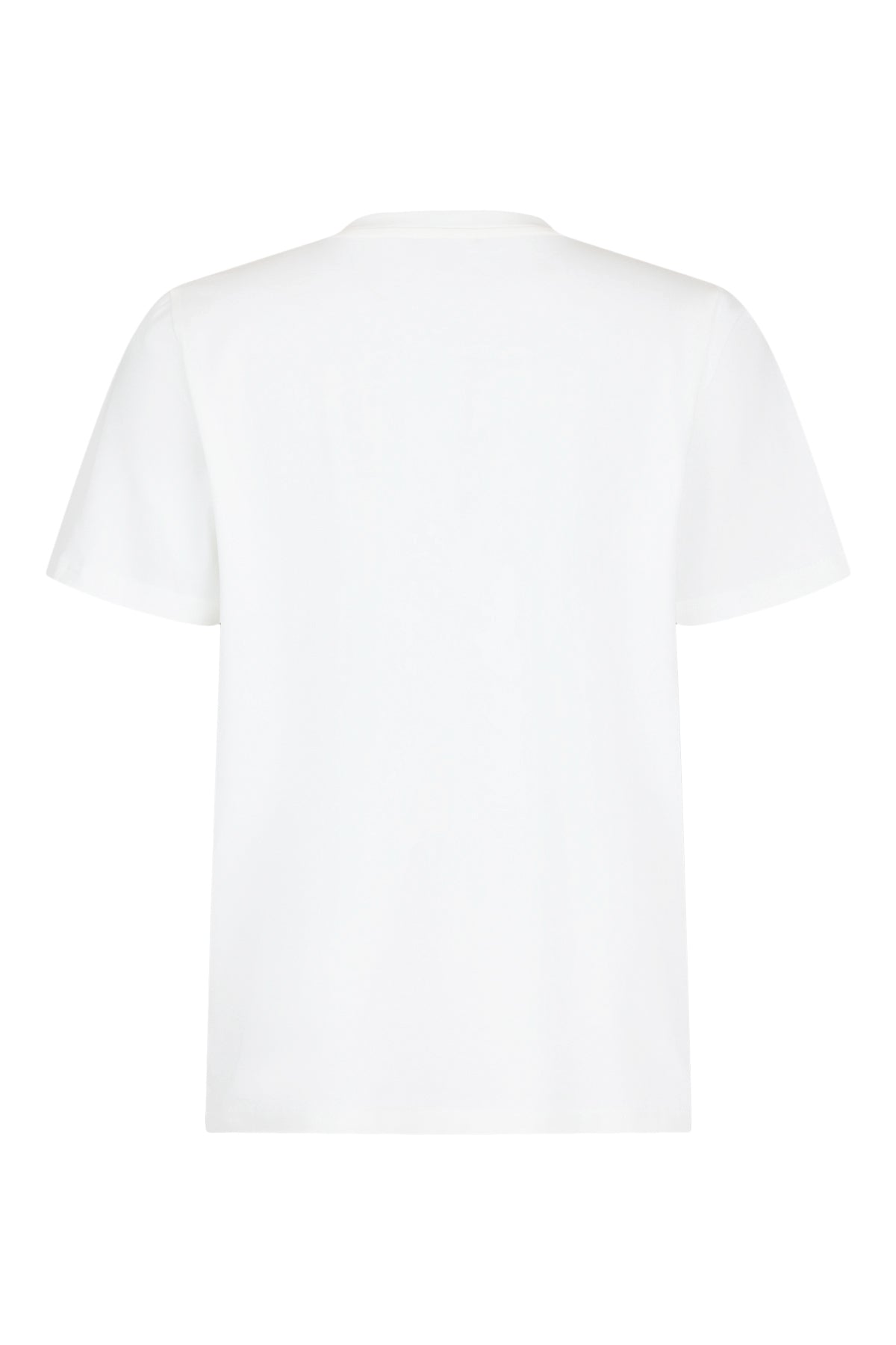 6128/6734 S/S O-NECK LEAF MOTIF T-SHIRT White/Blue