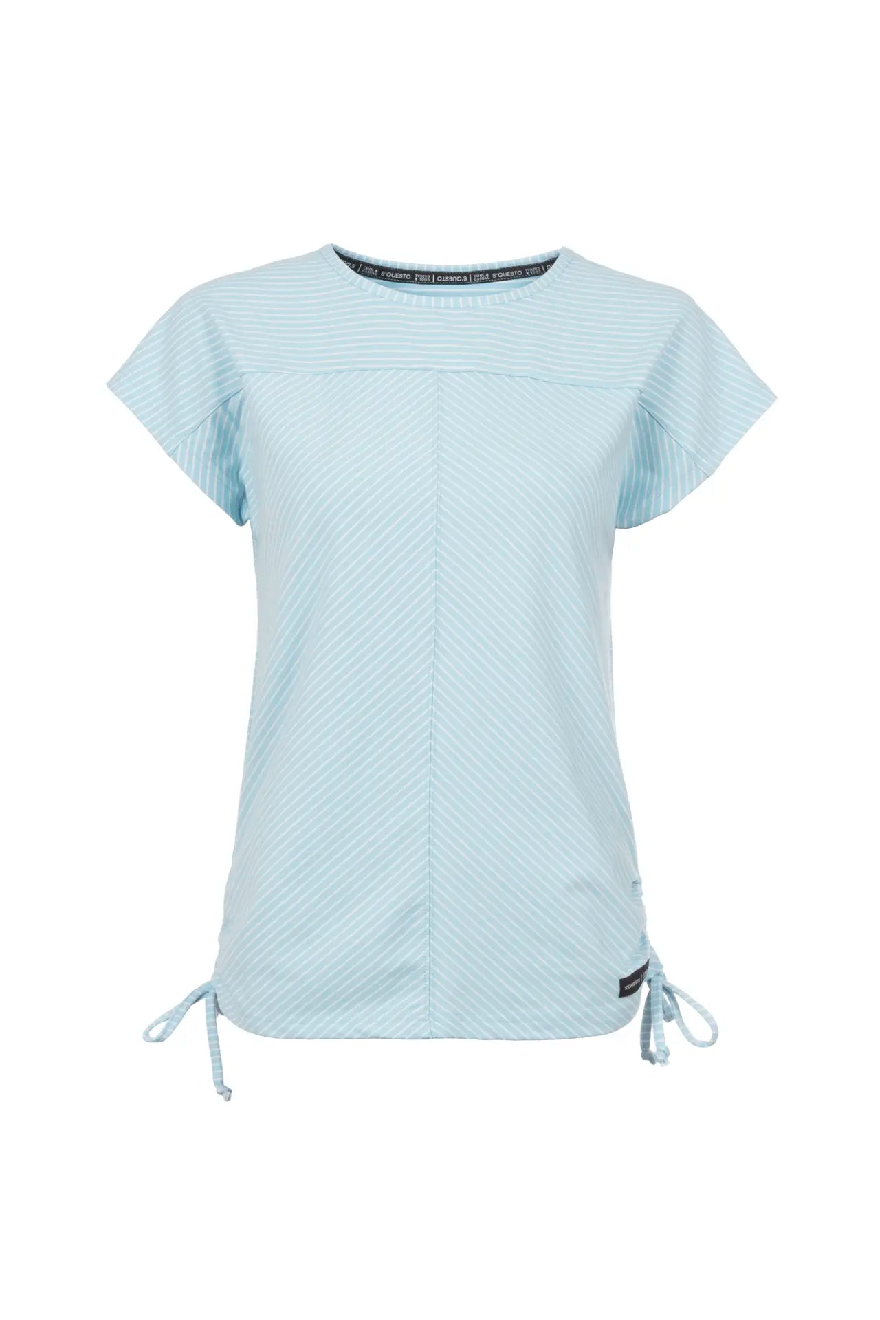 6180-505979 CAP SLEEVE STRIPE TIE BOTTOM TOP Turquoise