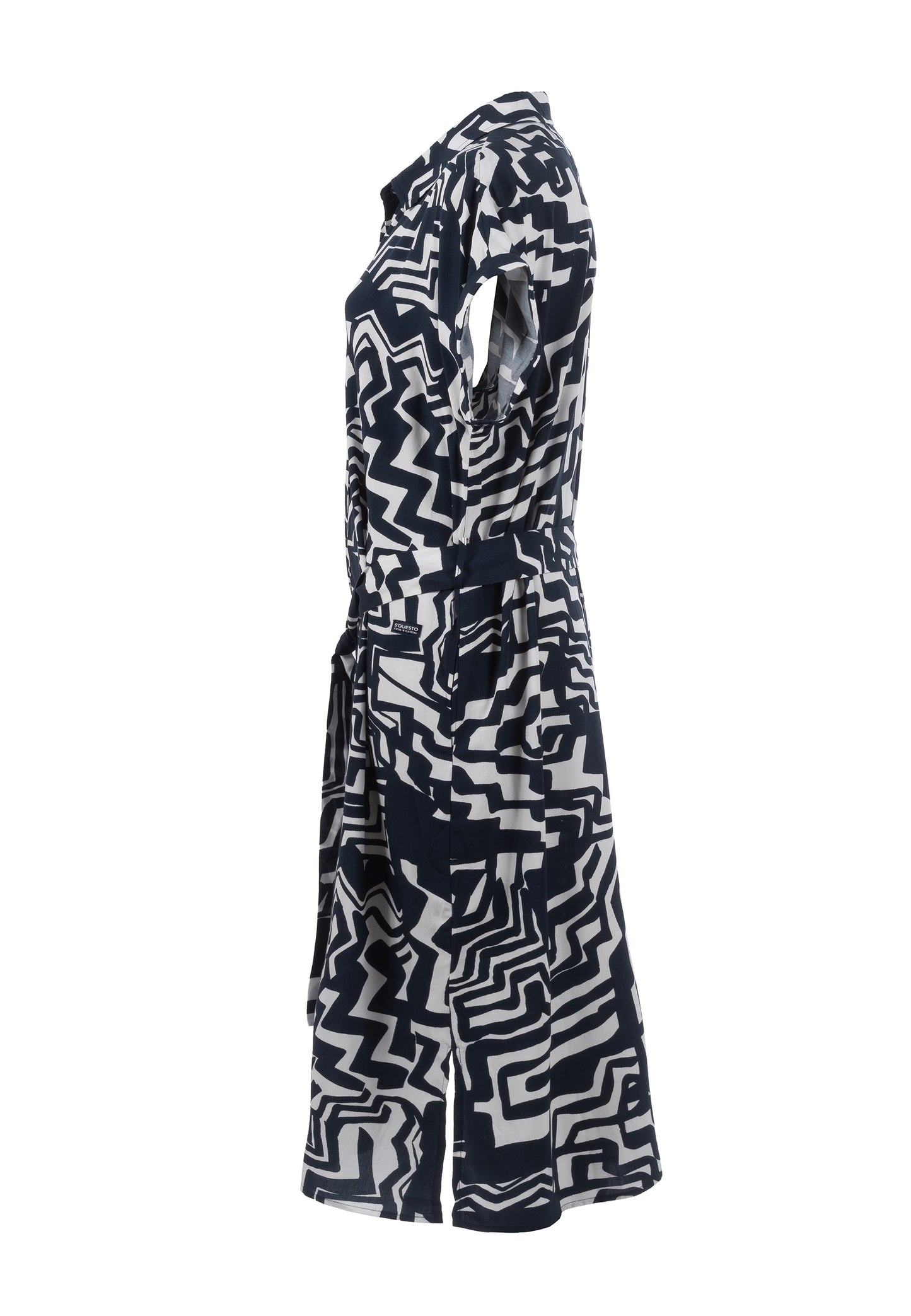 6190-505634 Cotton Print Roll Slve Belt Navy/White