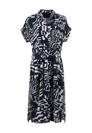 6190-505634 Cotton Print Roll Slve Belt Navy/White