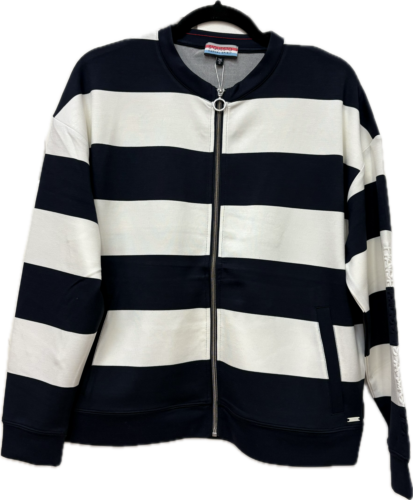 6220-505698 Zip Up Sweatshirt Top Navy
