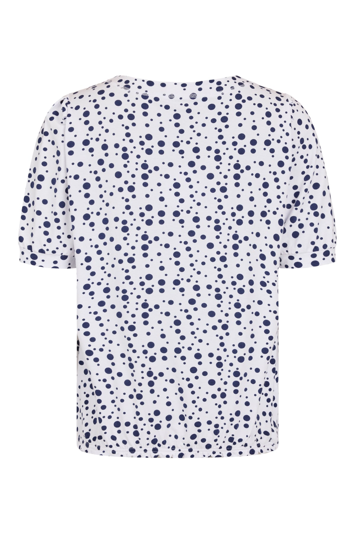 6235/6558 Polka Dot Top Elastic Hem Black