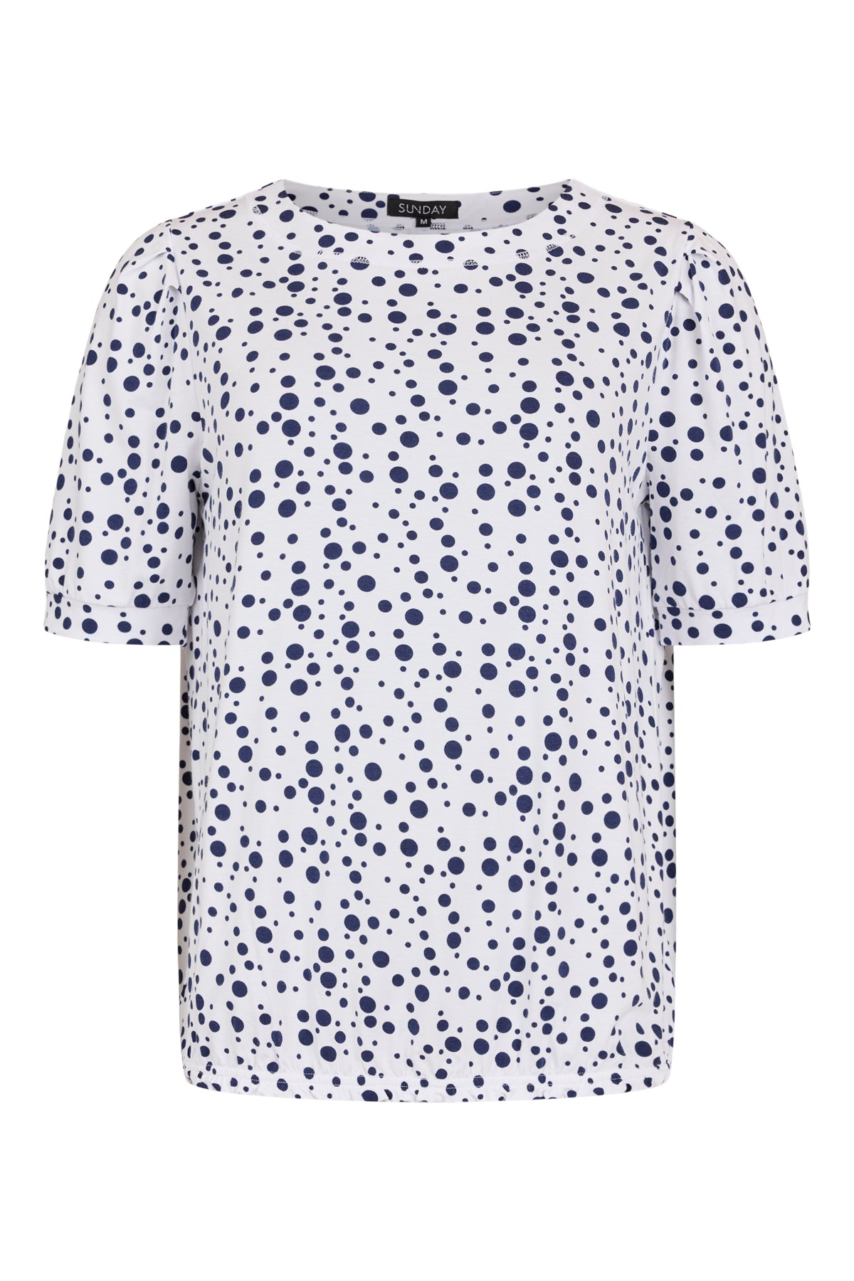 6235/6558 Polka Dot Top Elastic Hem Black