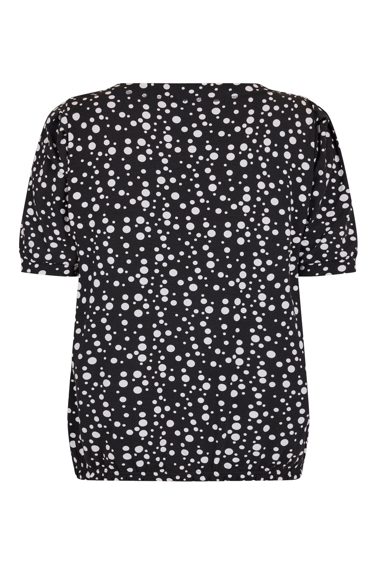 6235/6558 Polka Dot Top Elastic Hem Black