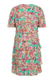 6259/6046 Layered S/S Printed Dress Pink