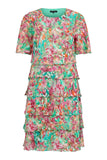 6259/6046 Layered S/S Printed Dress Pink