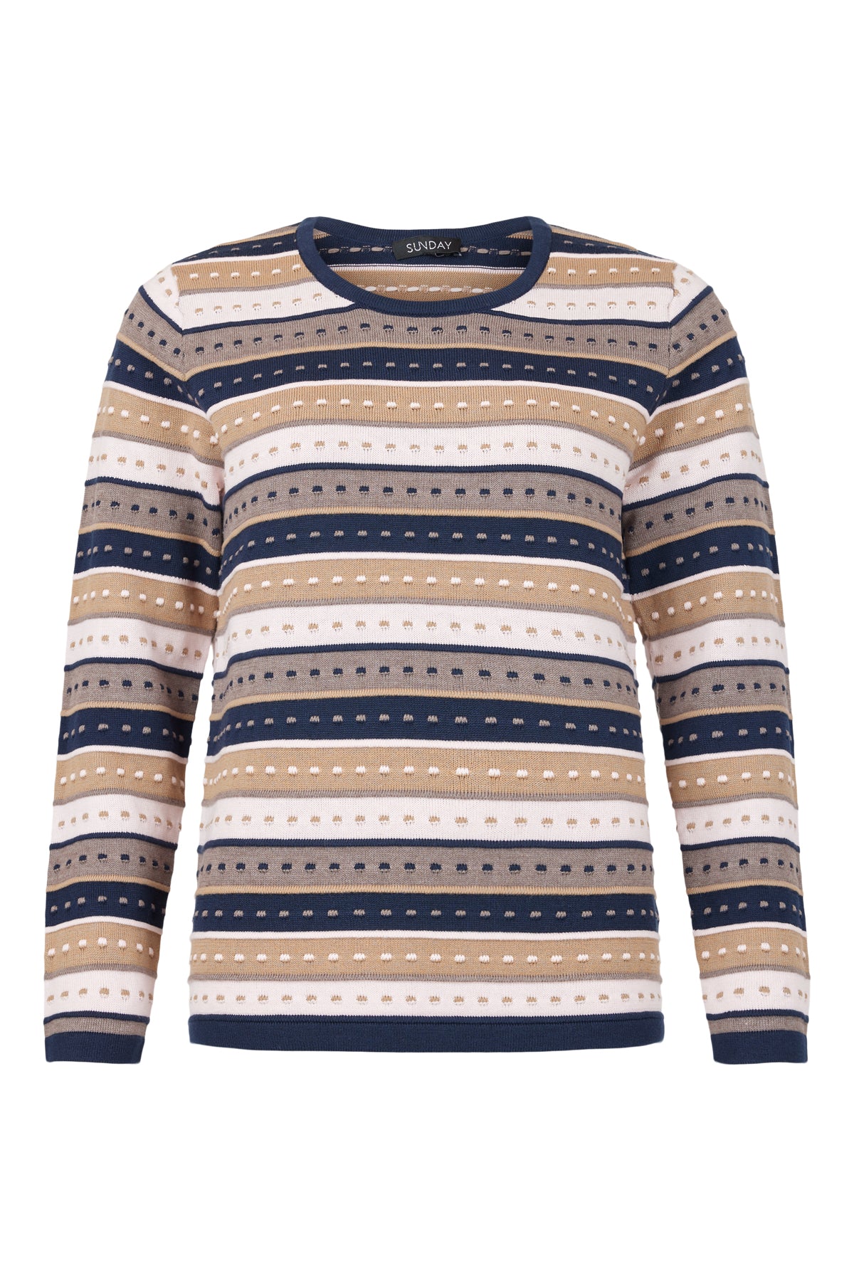 6261/6201 Stripe O-Neck Jumper Pink/Navy