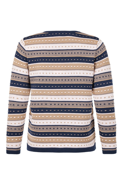 6261/6201 Stripe O-Neck Jumper Pink/Navy