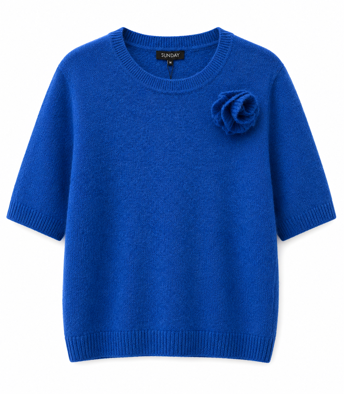 6324-6582 short sleeve knit o-nck Blue