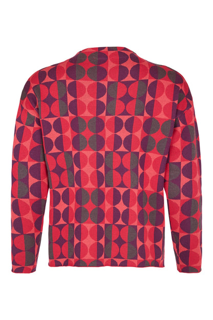 6342/6596 CIRCLE DESIGN TURTLENECK JUMPER Red