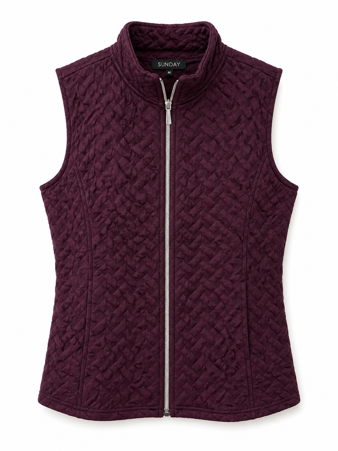 6349-6599 sleeveless zip up waistcoat WINE
