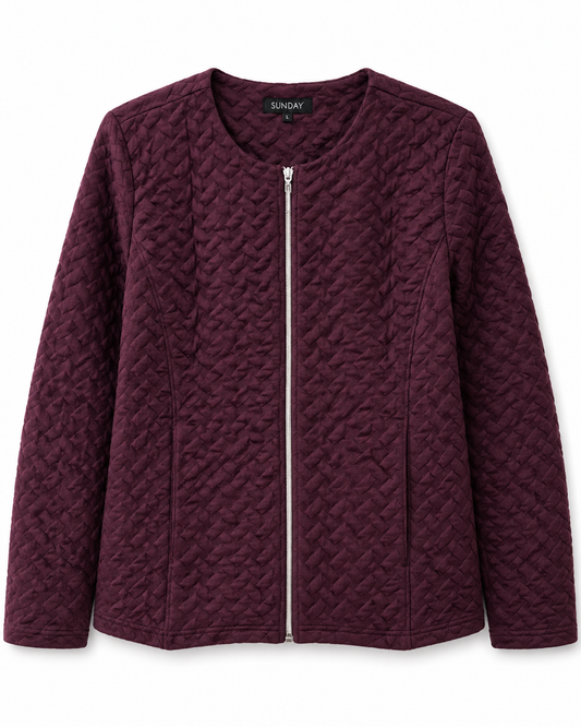 6350-6599 zip up with pockets jacket Brown