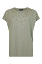 6350 6228 Sh/Sl Tee Stud Detail Khaki