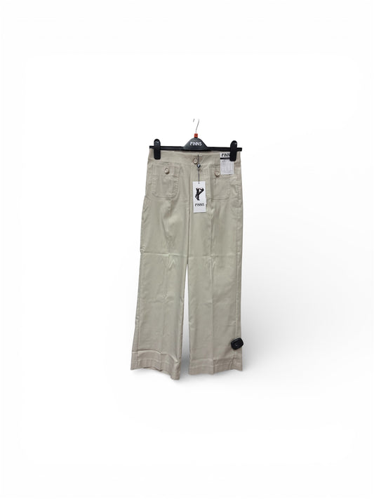 638C Wide Leg Patch Pocket 7/8 Lgt Trous Beige