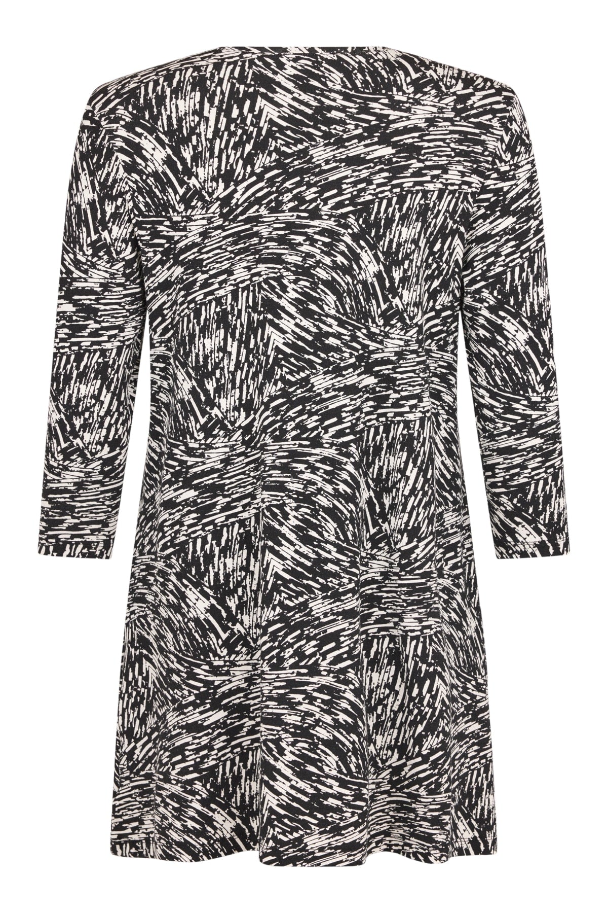 6409/6627 PRINT POCKET TUNIC TOP Black