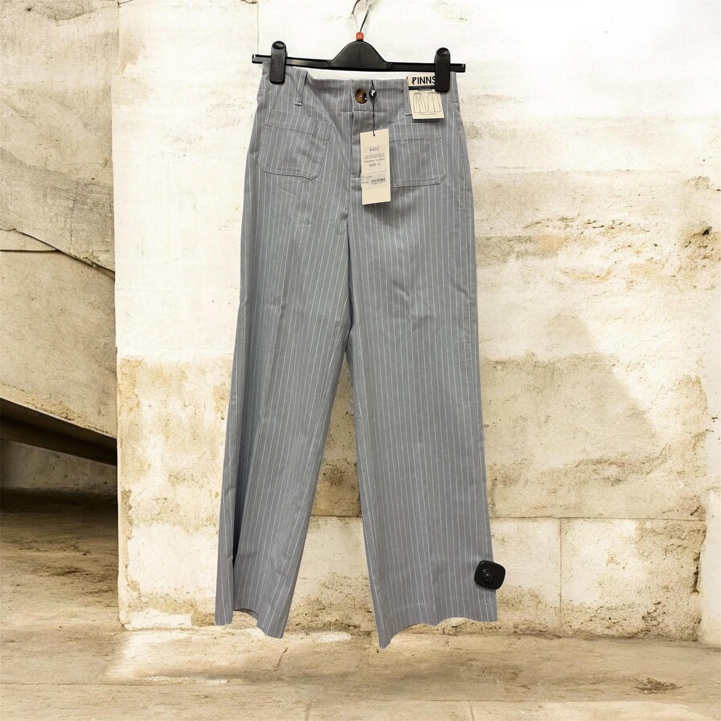 640C 7/8 Wide Leg Printed Patch Pocket T Light Denim