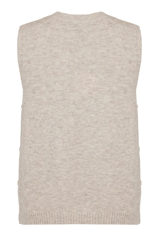 6415/6658 S/L BUTTON SIDE DETAIL O-NECK JUMPER WINE