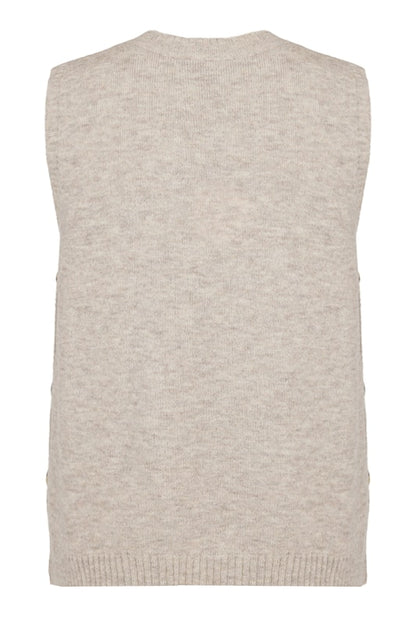 6415/6658 S/L BUTTON SIDE DETAIL O-NECK JUMPER WINE
