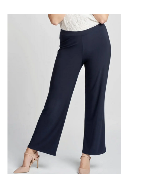 645T Stretchy Wide Leg Pull Up Trousers Navy