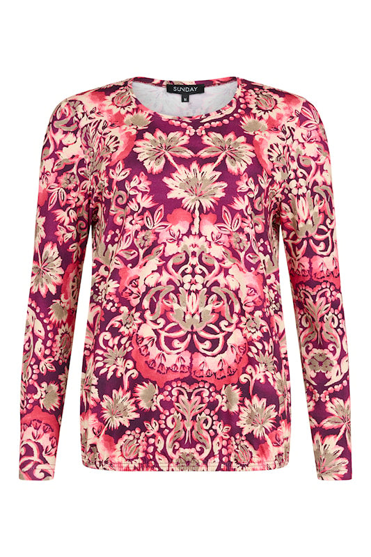 6465-6636 PRINT L/S TOP WINE