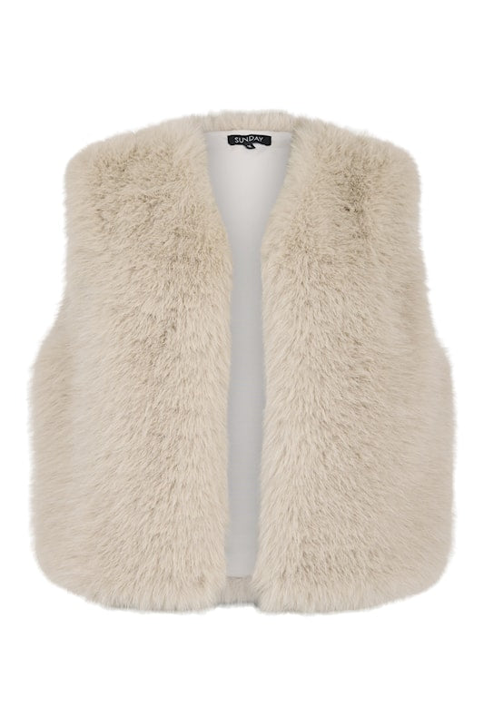 6548/6674 FUR GILET Beige