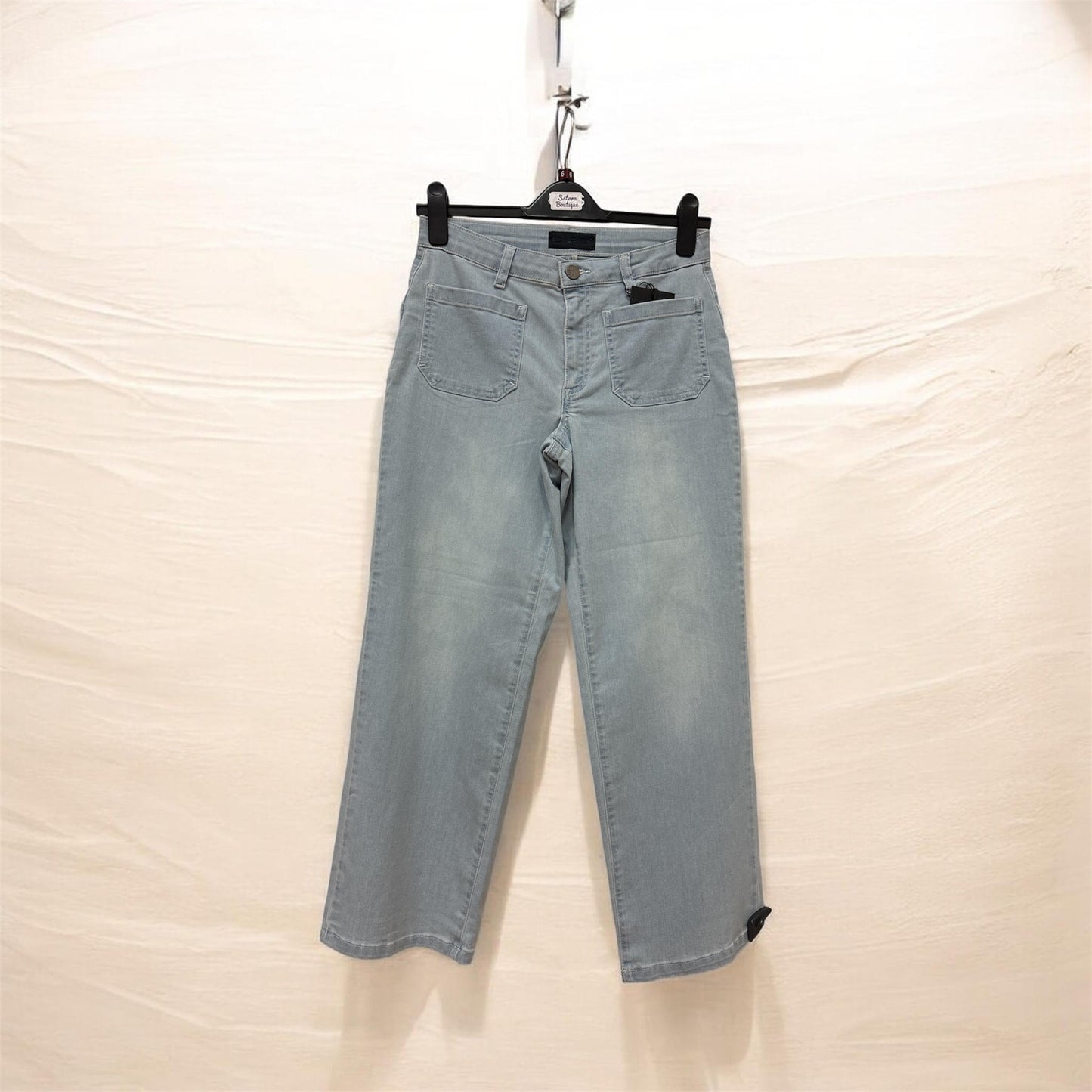 6570 Patch Pocket Wide 7/8 Leg Jeans Light Denim