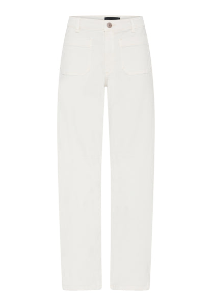 6648 Patch Pocket 7/8 Lgt Wide Leg Jean Beige