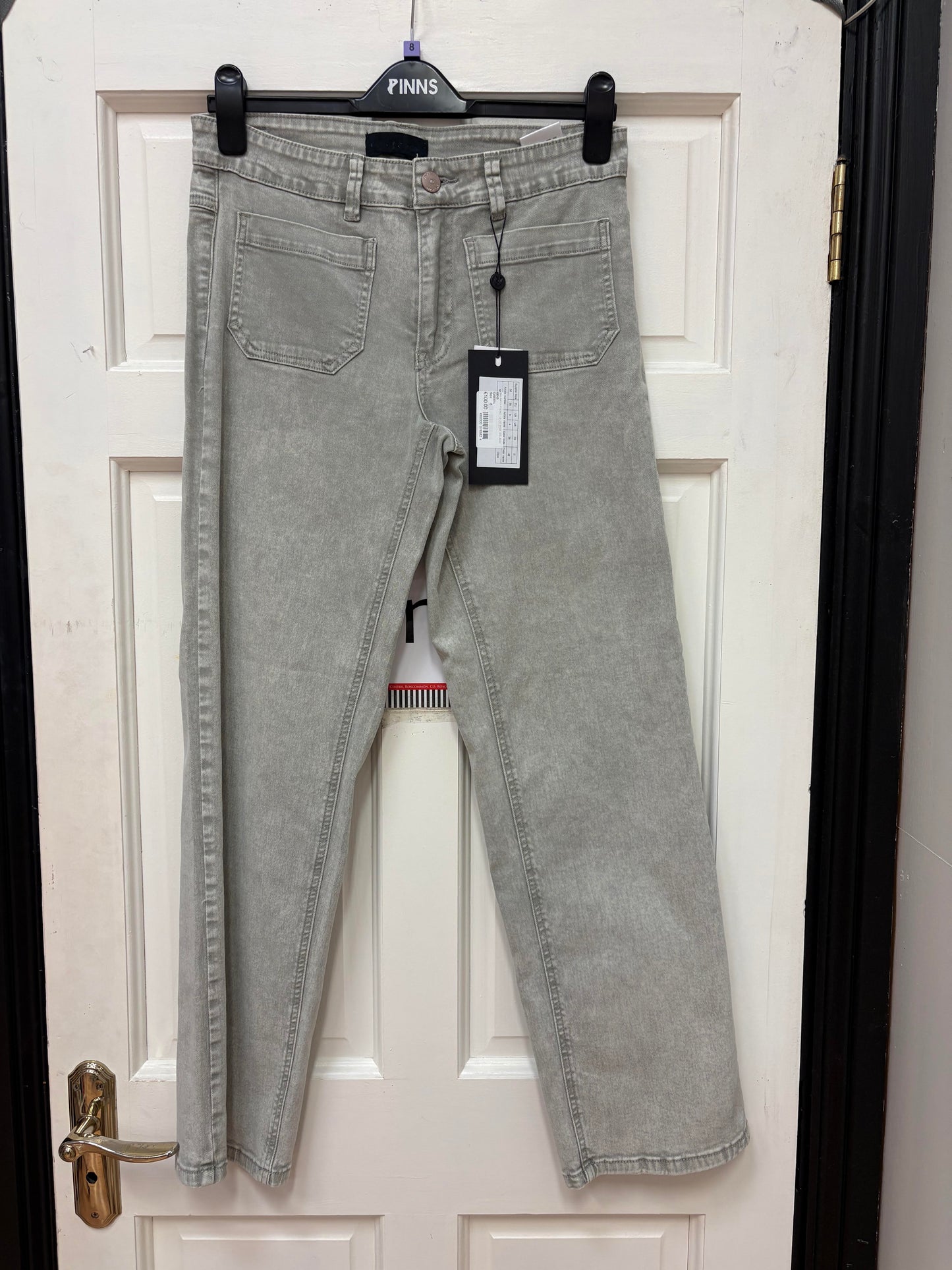 6648 Patch Pocket 7/8 Lgt Wide Leg Jean Green
