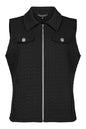 6648-6335 Zip Up Gilet Pocket Detail Black