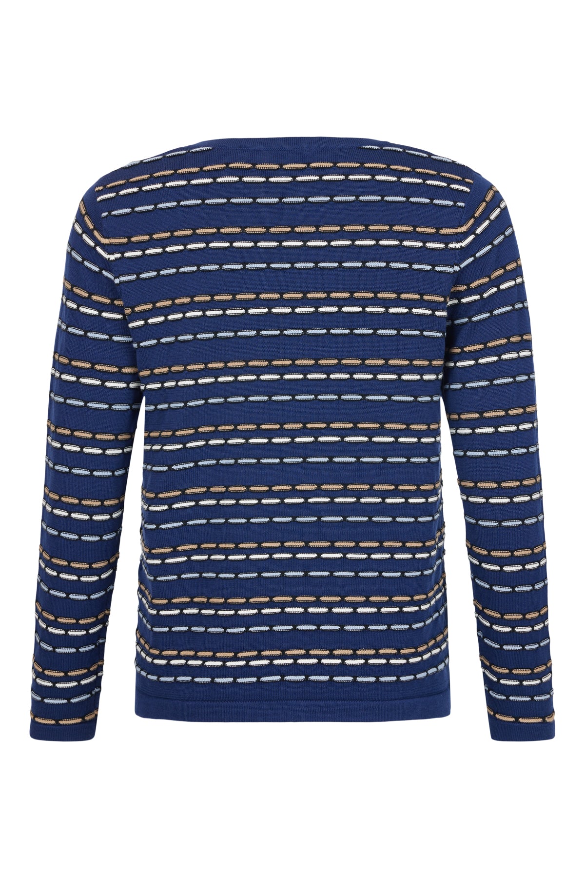 6656/6346 Dot Dash Design O-Neck Jumper Navy