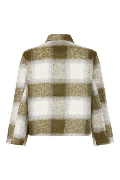 6659/6338 Super Soft Short Check Shacket Grey