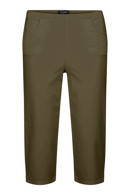 6699/6107 Stretch Pocket 3/4 Trousers Olive Green