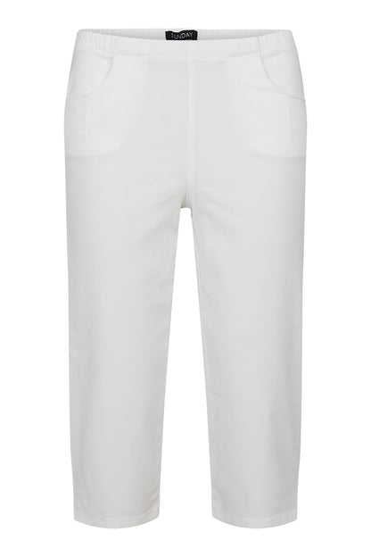 6699/6107 Stretch Pocket 3/4 Trousers White