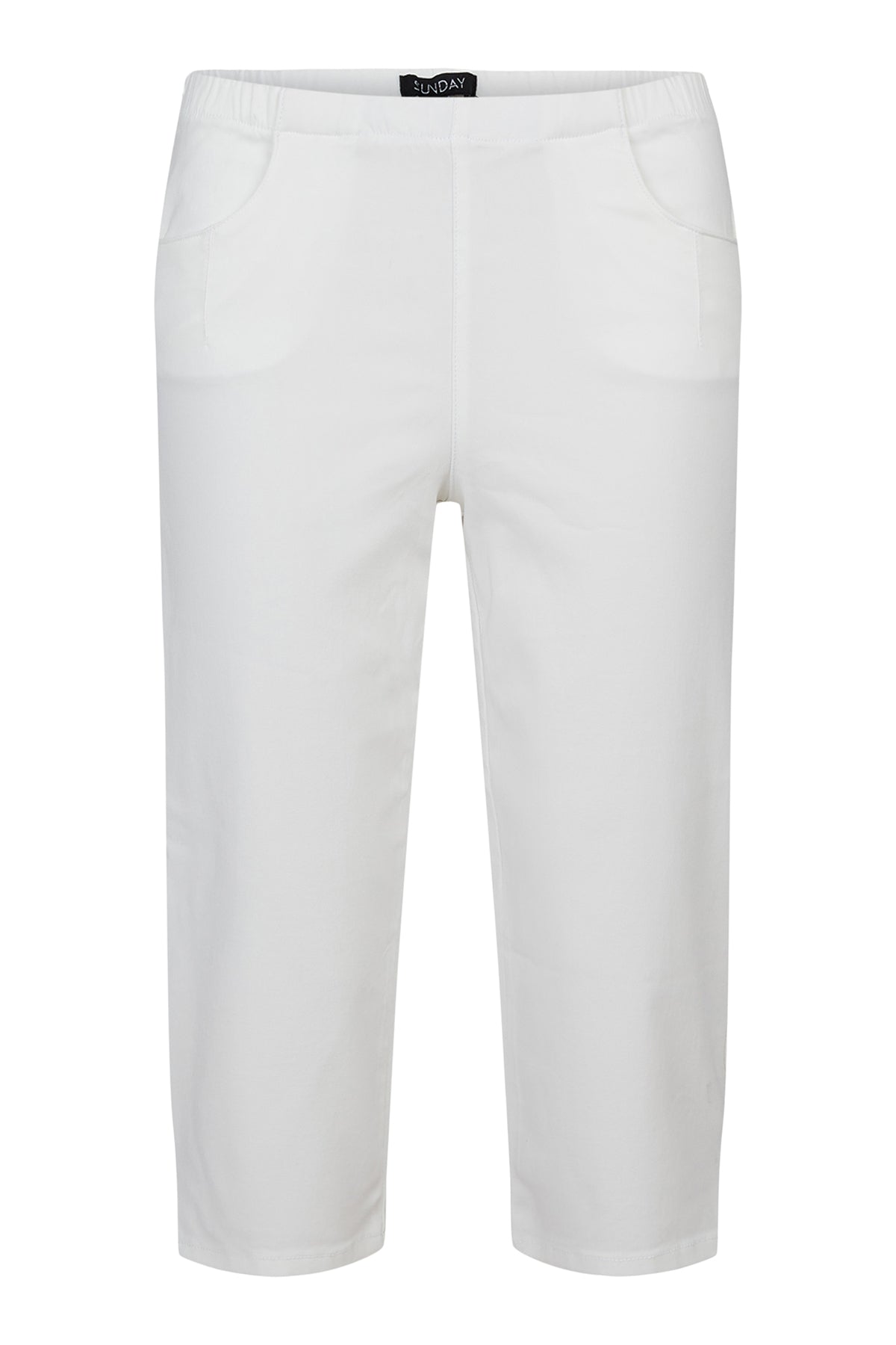 6699/6107 KNEE LENGTH SUPER STRETCHY PULL UP TROUSERS White