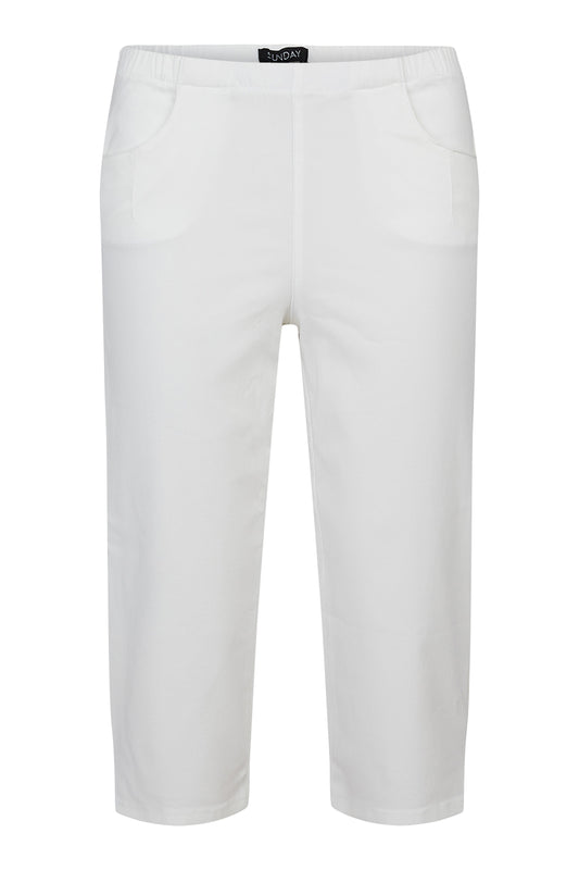 6699/6107 KNEE LENGTH SUPER STRETCHY PULL UP TROUSERS White