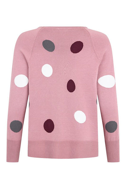 6742-6281 L/S JUMPER LARGE SPOT PRINT Rose