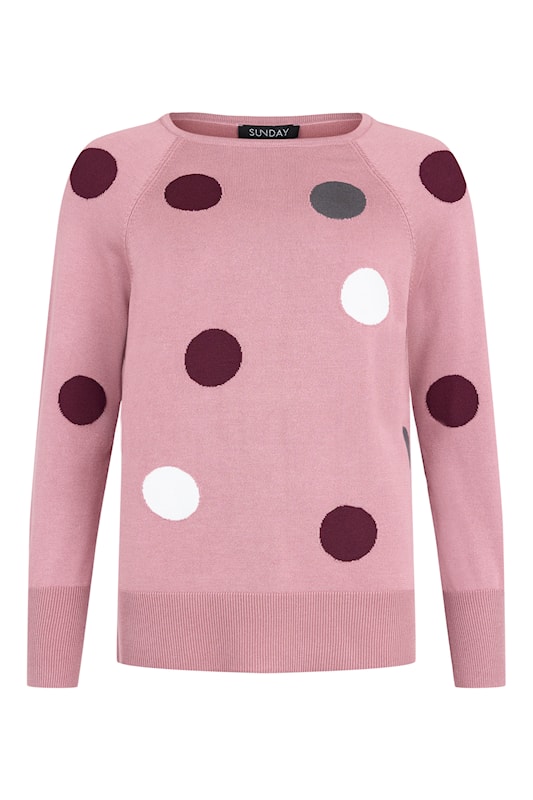 6742-6281 L/S JUMPER LARGE SPOT PRINT Rose