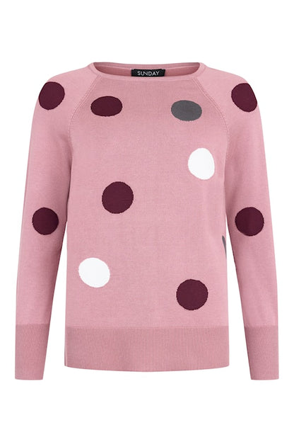 6742-6281 L/S JUMPER LARGE SPOT PRINT Rose