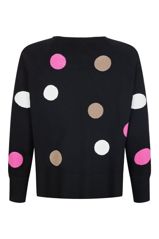6742/6281 Large Spot O-Neck Jumper Teal