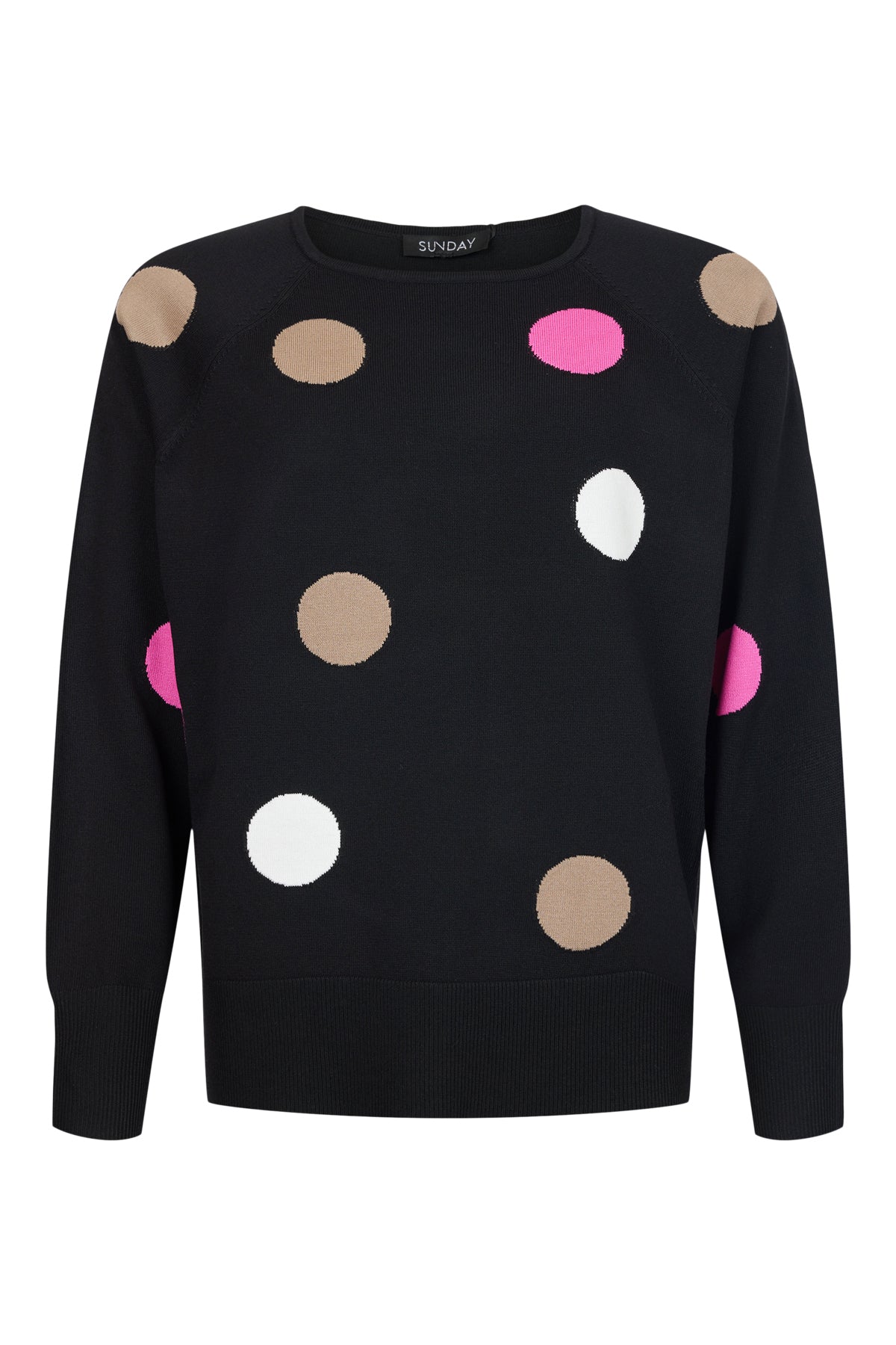 6742/6281 Large Spot O-Neck Jumper Black