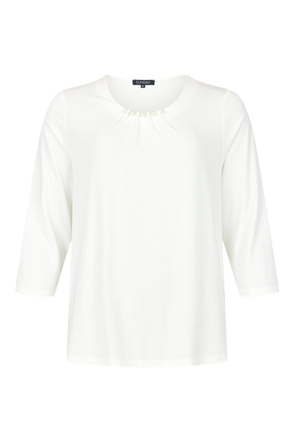 6826/6434 Pearl Neck 3/4 Slve Top Black