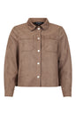 6835/6411 Faux Suede Denim Style Jacket Taupe