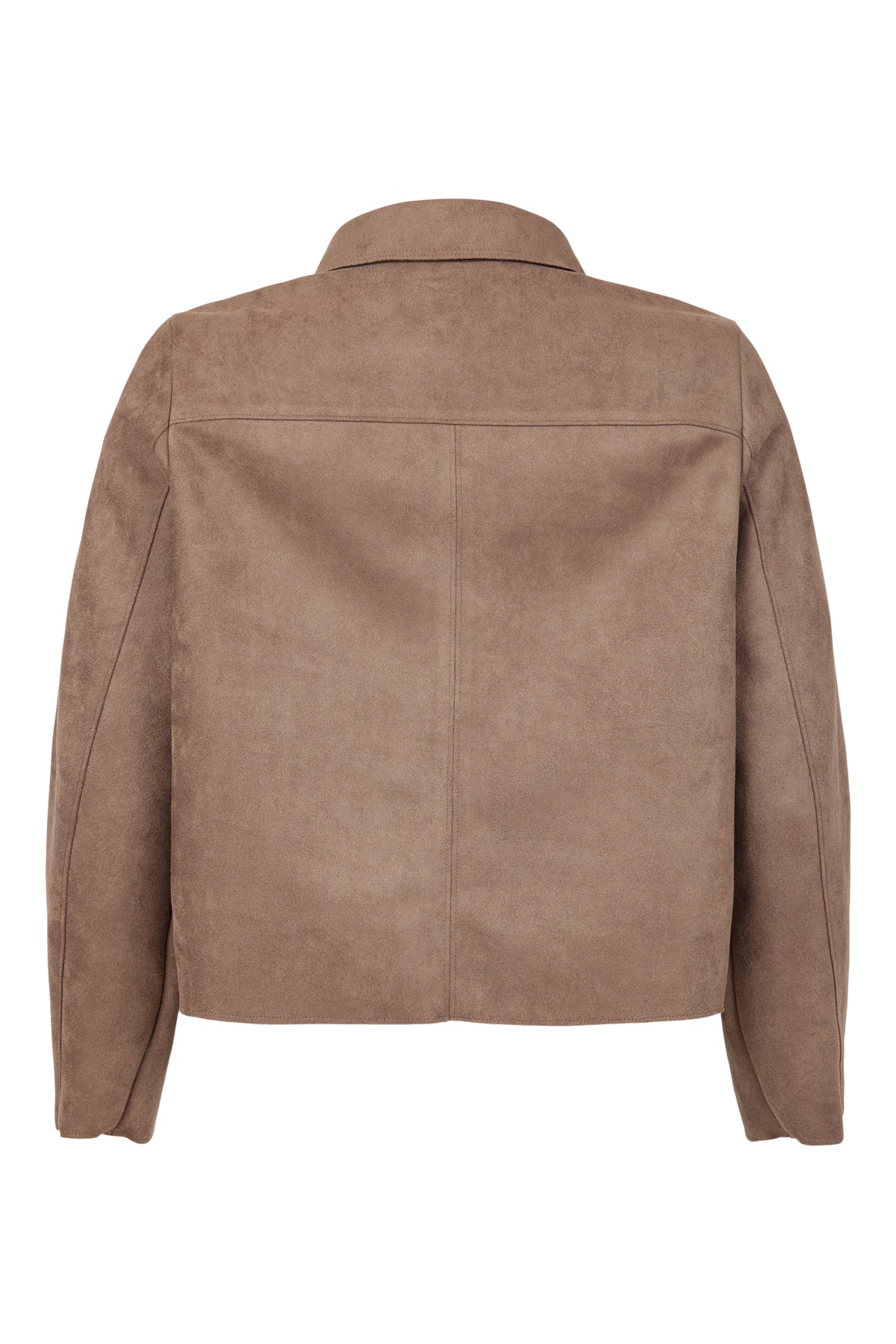 6835/6411 Faux Suede Denim Style Jacket Taupe