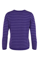 6863/6905 Ribbed Swirl Design O-Neck Jum Purple